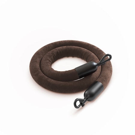 Montour Line Velvet Rope Brown With Black Snap Ends 6ft.Cotton Core PVR150-60-TN-SE-BK